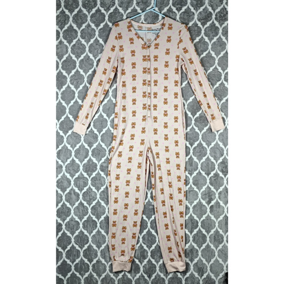 Spoiled Angel Pajamas Long Johns Women Medium Pink One Piece Thermal Underwear - Picture 2 of 14